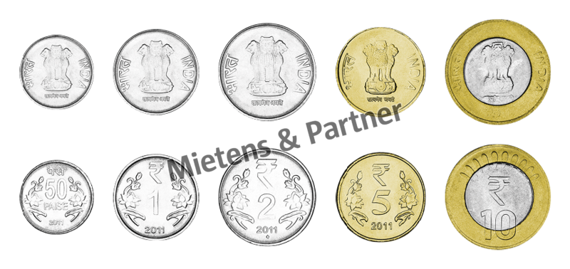 Indien (Parlamentarische Bundesrepublik) 50 Paise, 1, 2, 5, 10 Rupees (27181)