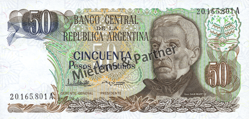 Argentinien (Republik) 50 Pesos Argentinos (04828)