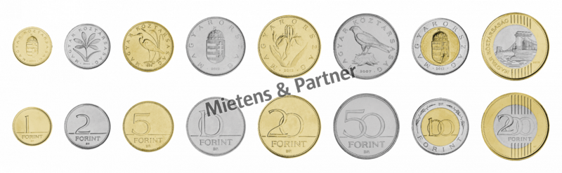 Ungarn (Parlamentarische Republik) 1, 2, 5, 10, 20, 50, 100, 200 Forint (32994)