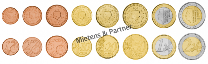 Niederlande (Konstitutionelle Monarchie) 1, 2, 5, 10, 20, 50 Euro Cent, 1, 2 Euro (06288)