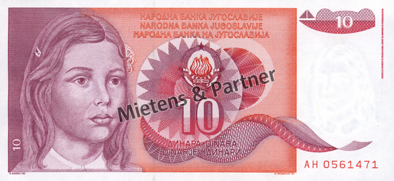 Jugoslawien (Sozialistische Föderative Republik) 10 Dinara (02962)