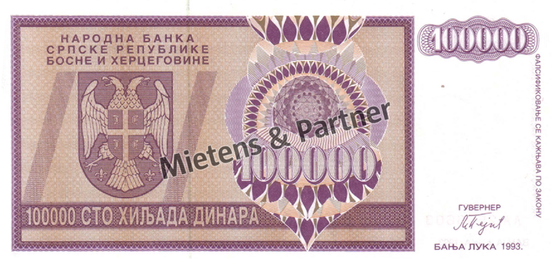 Bosnien und Herzegowina (Republik Srpska) 100.000 Dinara (03120)