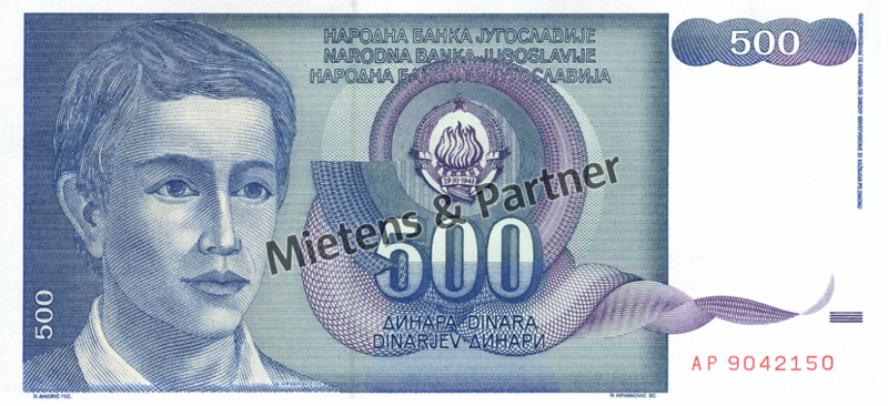 Jugoslawien (Sozialistische Föderative Republik) 500 Dinara (02965)