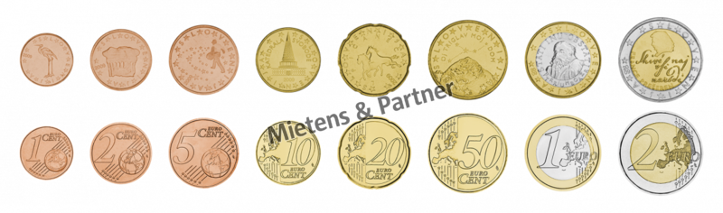 Slowenien (Parlamentarische Republik) 1, 2, 5, 10, 20, 50 Euro Cent, 1, 2 Euro (62394)