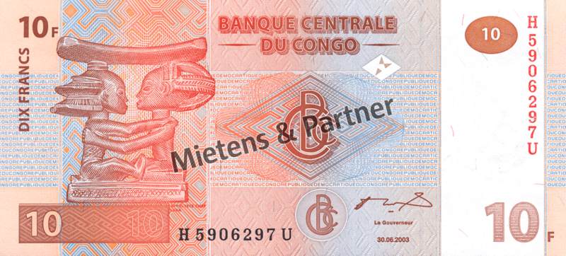 Kongo (Demokratische Republik) 10 Francs (03434)