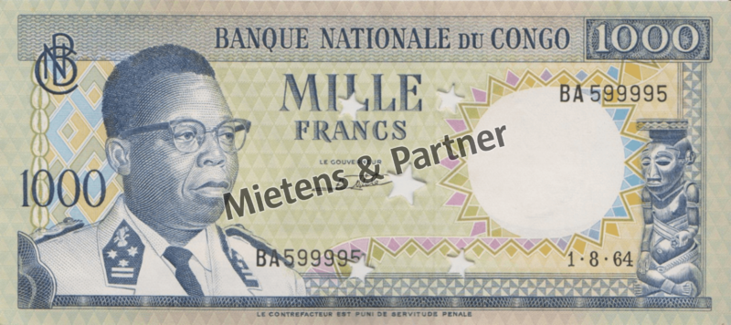 Kongo - Kinshasa (Demokratische Republik) 1.000 Francs (03437)