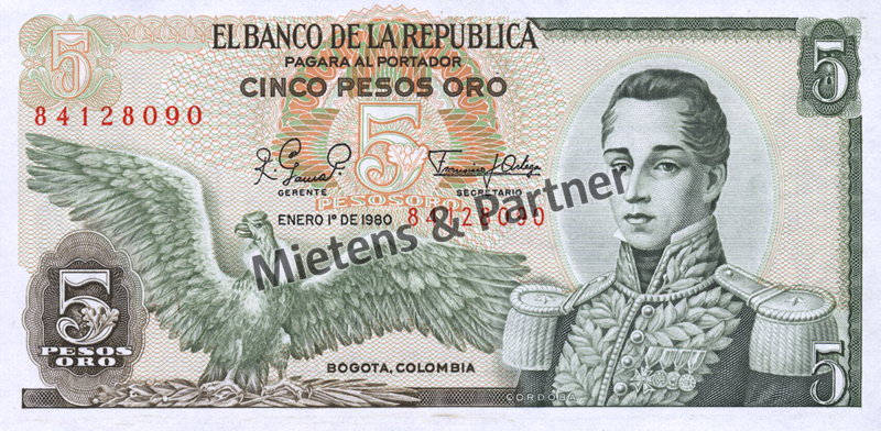 Kolumbien (Republik) 5 Pesos Oro (04538)