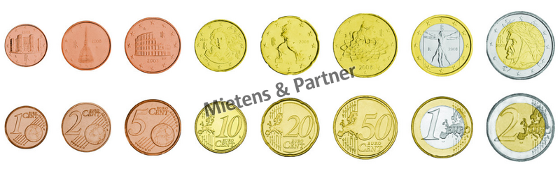 Italien (Parlamentarische Republik) 1, 2, 5, 10, 20, 50 Euro Cent, 1, 2 Euro (06890)