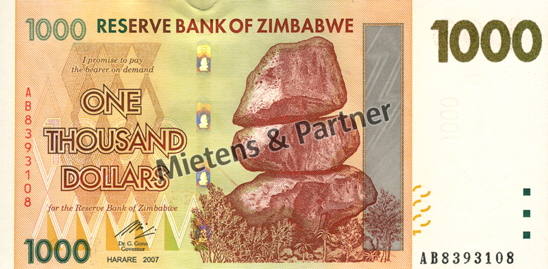 Simbabwe (Republik) 1.000 Dollars (03844)