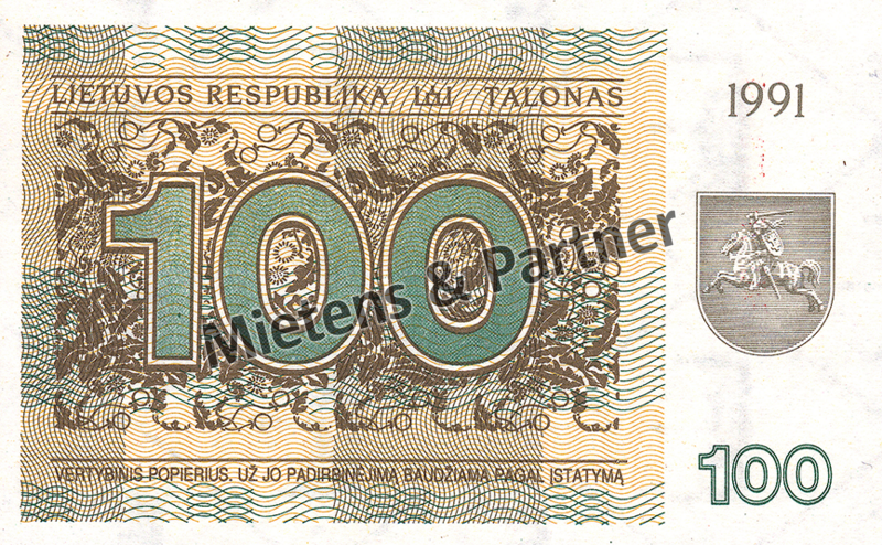 Litauen (Parlamentarische Republik) 100 Talonas (02514)