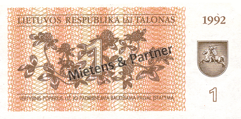 Litauen (Parlamentarische Republik) 1 Talonas (02515)