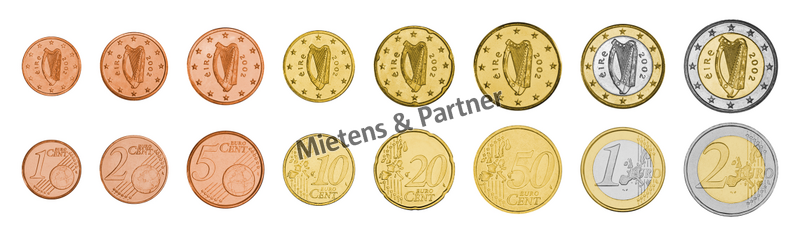 Irland (Parlamentarische Republik) 1, 2, 5, 10, 20, 50 Euro Cent, 1, 2 Euro (07046)