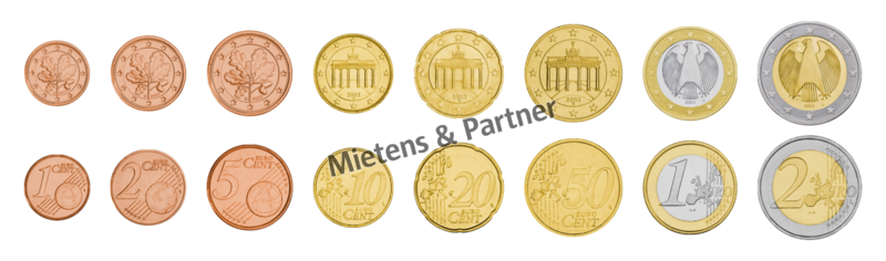 Deutschland (Bundesrepublik) 1, 2, 5, 10, 20, 50 Euro Cent, 1, 2 Euro (15835)