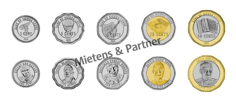 Sierra Leone (Republik) 1, 5, 10, 25, 50 Cents (68906)