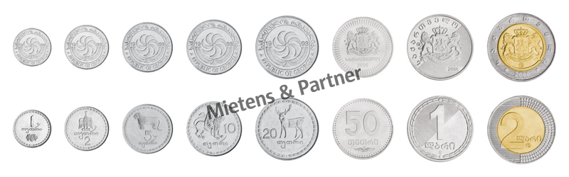 Georgien (Republik) 1, 2, 5, 10, 20, 50 Tetri, 1, 2 Lari (09461)
