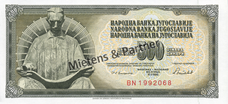 Jugoslawien (Sozialistische Föderative Republik) 500 Dinara (02954)
