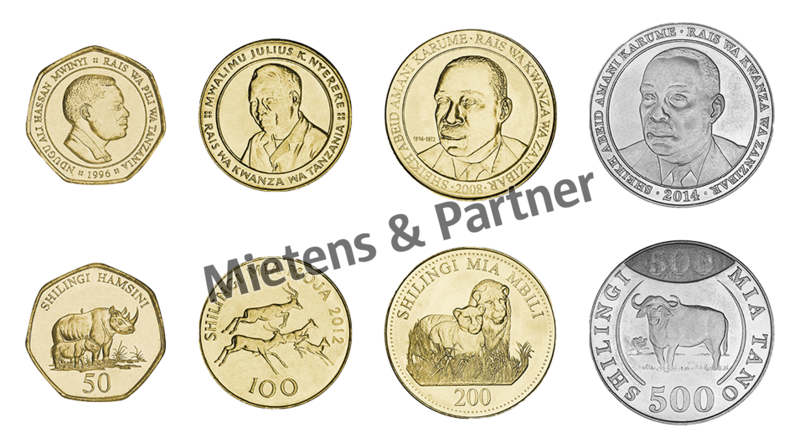 Tansania (Vereinigte Republik) 50, 100, 200, 500 Shillings (45205)
