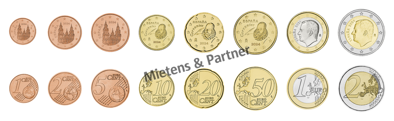 Spanien (Parlamentarische Monarchy) 1, 2, 5, 10, 20, 50 Euro Cent, 1, 2 Euro (69197)