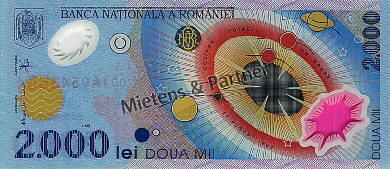 Rumänien (Republik) 2.000 Lei Solar Eclipse (folder) (02578)