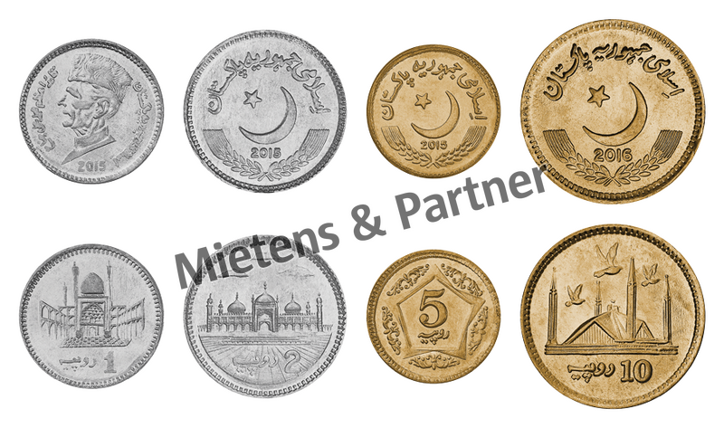 Pakistan (Islamische Republik) 1, 2, 5, 10 Rupees (48899)