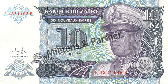 Zaire - Kongo (Republik) 10 New Zaires (03475)