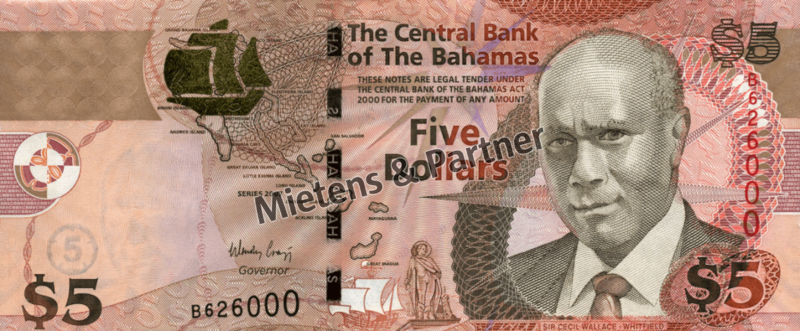 Bahamas (Parlamentarische Monarchie) 5 Dollars (04338)
