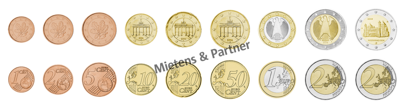 Deutschland (Bundesrepublik) 1, 2, 5, 10, 20, 50 Euro Cent, 1, 2, 2 Euro (61656)