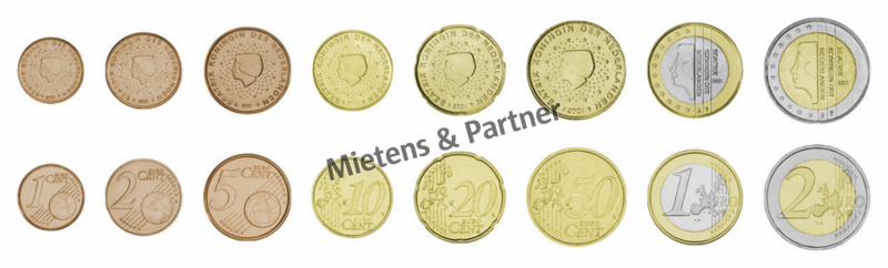 Niederlande (Konstitutionelle Monarchie) 1, 2, 5, 10, 20, 50 Euro Cent, 1, 2 Euro (06290)