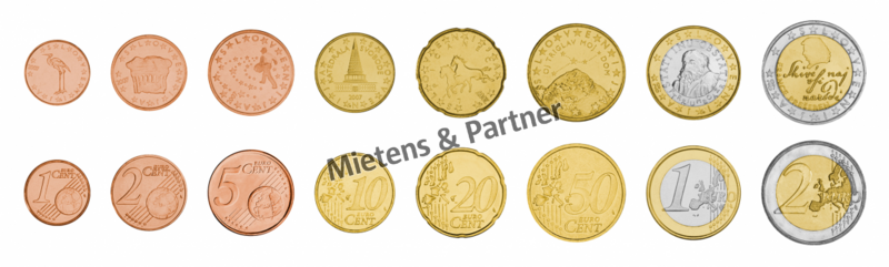 Slowenien (Parlamentarische Republik) 1, 2, 5, 10, 20, 50 Euro Cent, 1, 2 Euro (09735)