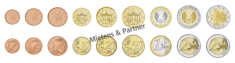 Deutschland (Bundesrepublik) 1, 2, 5, 10, 20, 50 Euro Cent, 1, 2, 2 Euro (61654)