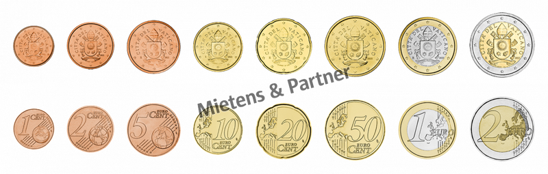 Vatikanstadt (Absolute Wahlmonarchie) 1, 2, 5, 10, 20, 50 Euro Cent, 1, 2 Euro (62471)