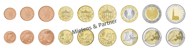 Deutschland (Bundesrepublik) 1, 2, 5, 10, 20, 50 Euro Cent, 1, 2, 2 Euro (61648)