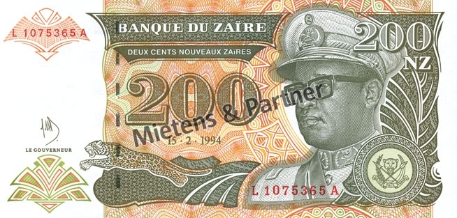 Zaire - Kongo (Republik) 200 New Zaires (03473)