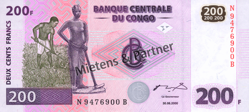 Kongo (Demokratische Republik) 200 Francs (03433)