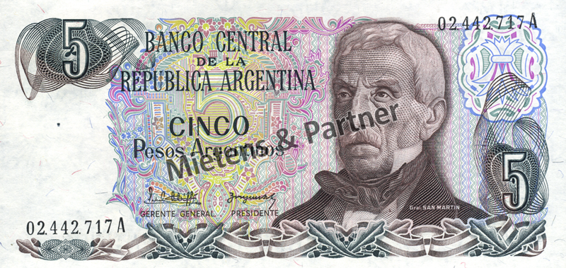Argentinien (Republik) 5 Pesos Argentinos (04826)