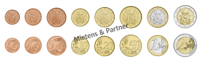Vatikanstadt (Absolute Wahlmonarchie) 1, 2, 5, 10, 20, 50 Euro Cent, 1, 2 Euro (63063)