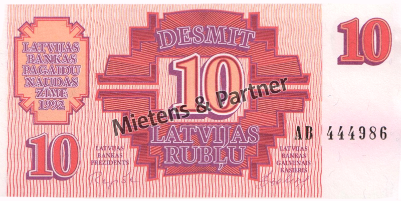 Lettland (Parlamentarische Republik) 10 Rublu (37514)