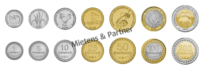 Ost-Timor (Demokratische Republik) 1, 5, 10, 25, 50, 100, 200 Centavos (52891)