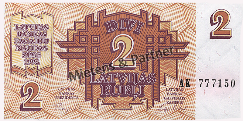 Lettland (Parlamentarische Republik) 2 Rubli (02510)