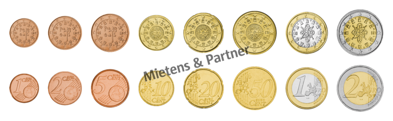 Portugal (Republik) 1, 2, 5, 10, 20, 50 Euro Cent, 1, 2 Euro (07289)
