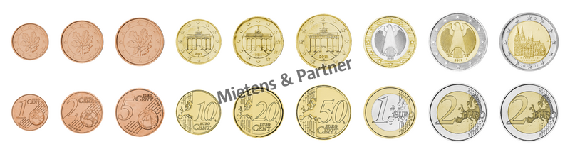 Deutschland (Bundesrepublik) 1, 2, 5, 10, 20, 50 Euro Cent, 1, 2, 2 Euro (61655)