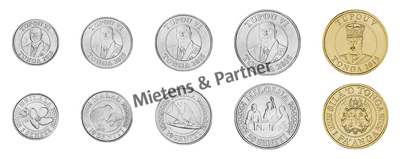 Tonga (Königreich) 5, 10, 20, 50 Seniti, 1 Pa'anga (42401)