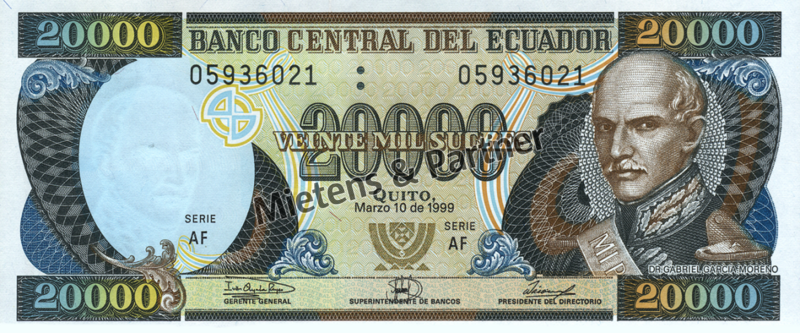 Ecuador (Republik) 20.000 Sucres (04655)
