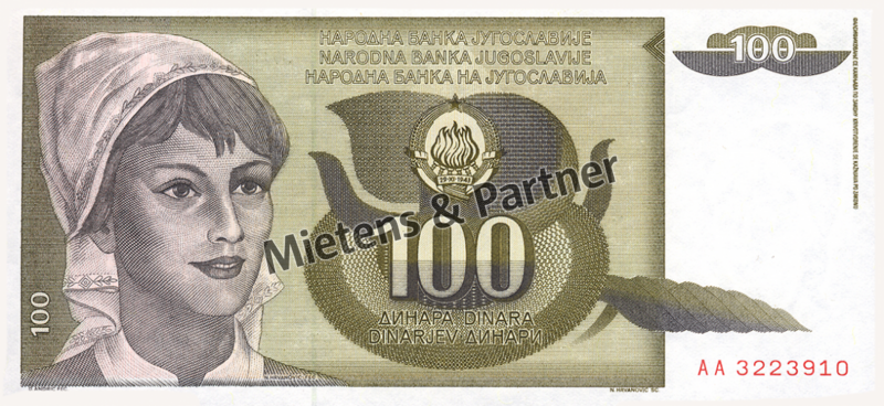 Jugoslawien (Sozialistische Föderative Republik) 100 Dinara (02967)