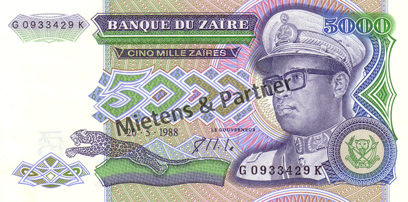 Zaire - Kongo (Republik) 5.000 Zaires (03455)