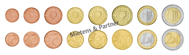 Niederlande (Konstitutionelle Monarchie) 1, 2, 5, 10, 20, 50 Euro Cent, 1, 2 Euro (06334)