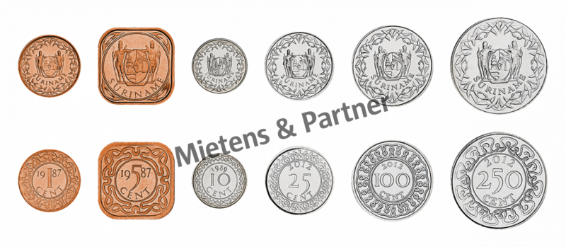 Suriname (Republik) 1, 5, 10, 25, 100, 250 Cent (41340)