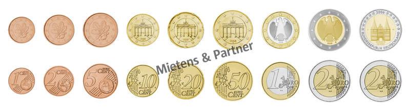 Deutschland (Bundesrepublik) 1, 2, 5, 10, 20, 50 Euro Cent, 1, 2, 2 Euro (33874)