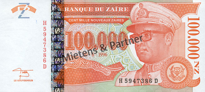 Zaire - Kongo (Republik) 100.000 New Zaires (03479)