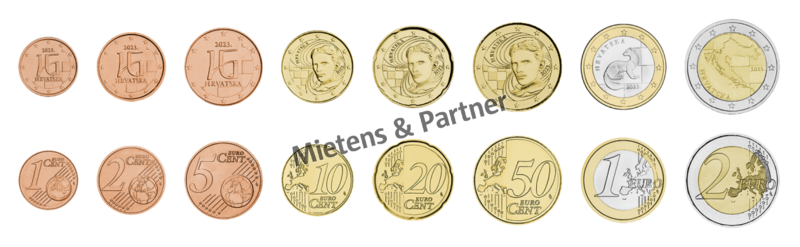 Kroatien (Parlamentarische Republik) 1, 2, 5, 10, 20, 50 Euro Cent 1, 2 Euro (64856)